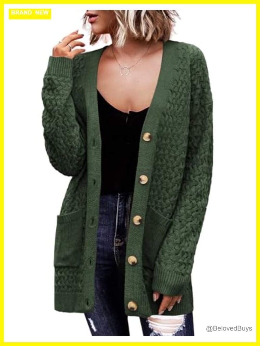 Zeagoo Women's Acrylic Button Down Cardigan Sweater Long Sleeve Knit